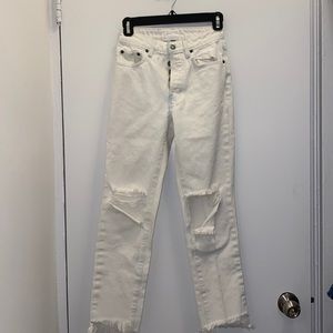 Carmar Distressed White Denim Jeans